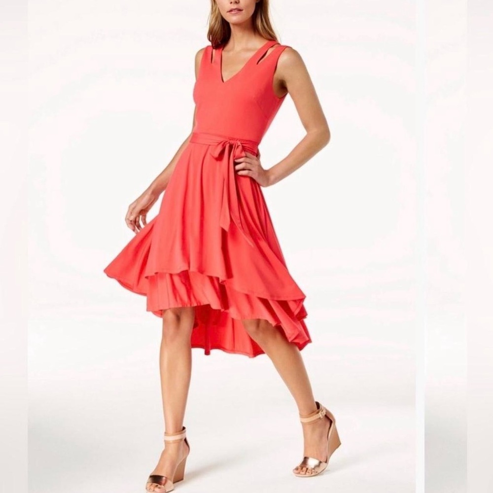 Vince Camuto Vibrant Pink High Low Dress